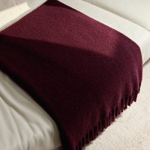 Bouclé-effect wool blanket