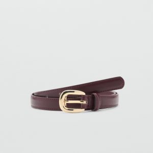 Thin belt with metal buckle