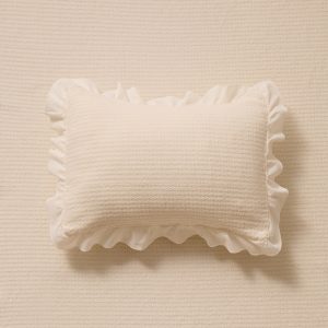 Cotton jacquard bed cushion cover with ruffle 30x40 cm