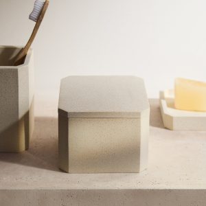 Square resin bathroom jar