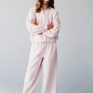 Striped cotton pants