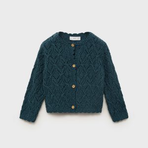 Openwork knit cardigan
