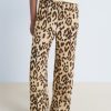 Leopard straight pants