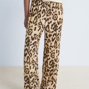 Leopard straight pants