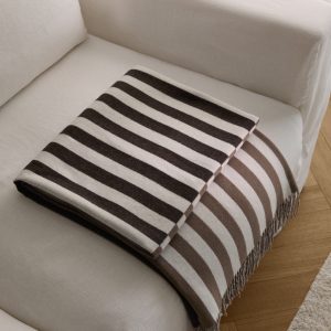 Two-tone blanket with fringes