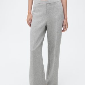 Straight-fit pants with elastic waist