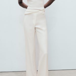 Straight-leg pants with belt loops