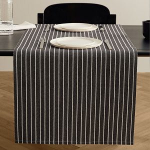 Striped cotton table runner