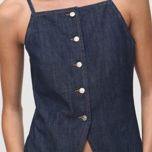 Buttoned denim top