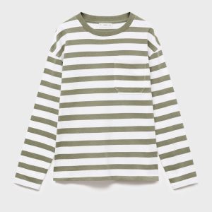 Chest-pocket striped T-shirt