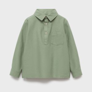 Cotton shirt with a shirt collar