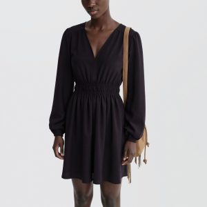 Dress with gathered waist