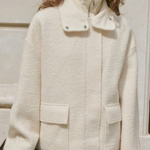 Bouclé jacket with high neck