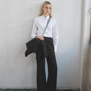 Pinstripe suit trousers