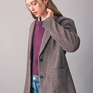 Houndstooth-check jacket