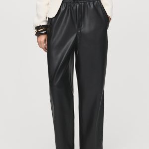 Faux-effect trousers with elastic waist
