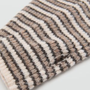 Striped knit gloves