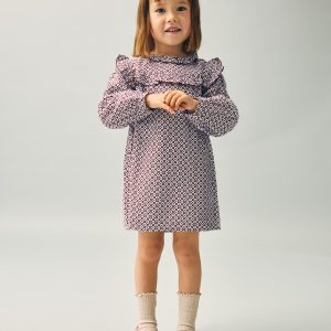 Ruffled printed dress