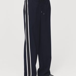 Contrast stripe straight pants