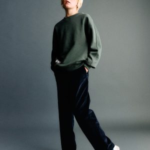 Corduroy straight pants