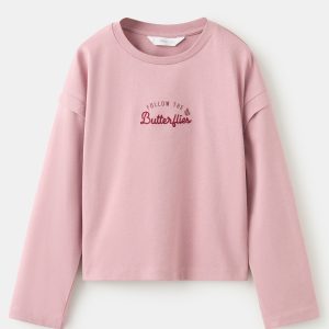 Embroidered printed T-shirt