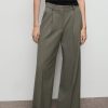 Pleated straight-leg suit pants