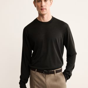 Slim-fit wool-blend t-shirt