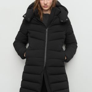 Midi quilted anorak with hood