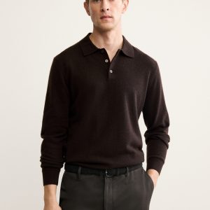 100% cashmere polo sweater