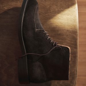 Lace-up leather ankle boots