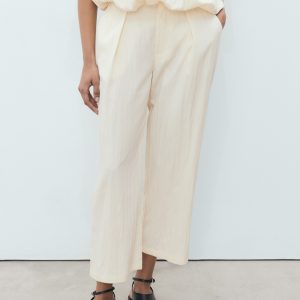 Textured crop trousers