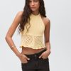 Halter-neck knitted top