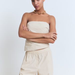 Asymmetrical strapless top