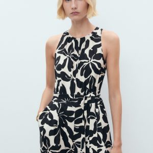 Belt printed jumpsuit