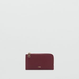 Saffiano-effect card holder with zipper