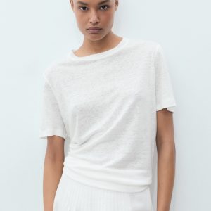 Short-sleeved linen t-shirt