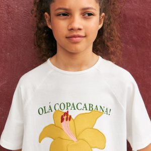 Embroidered short-sleeved t-shirt