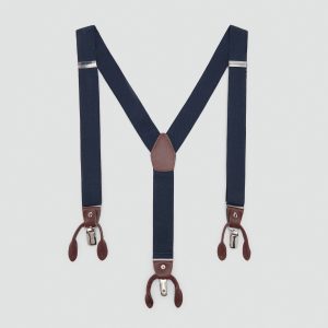 Adjustable elastic straps with leather details