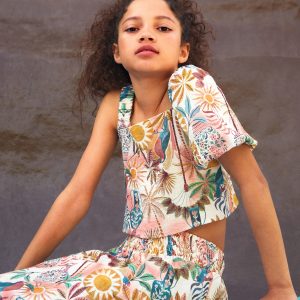 Asymmetrical printed blouse