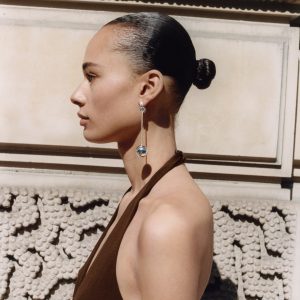 Thread sphere earrings