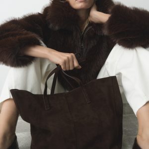 Suede shopper bag