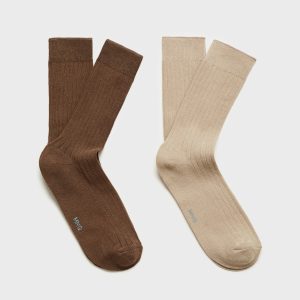 Pack of 2 ribbed cotton socks