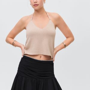 Embroidered ruffled skirt