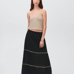 Embroidered long skirt