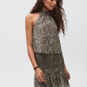 Asymmetrical printed skirt