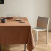 Resin-coated cotton tablecloth with overlock for 2 to 4 diners