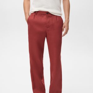 100% linen pants with elastic waistband