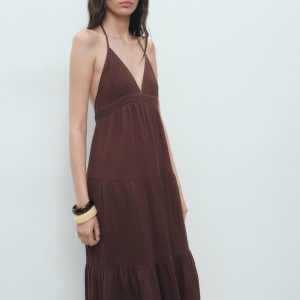 V-neck cotton dress