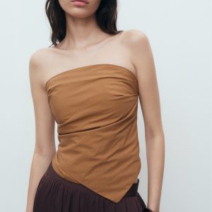 Asymmetrical strapless top