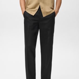 Straight-leg pants in a linen and lyocell blend